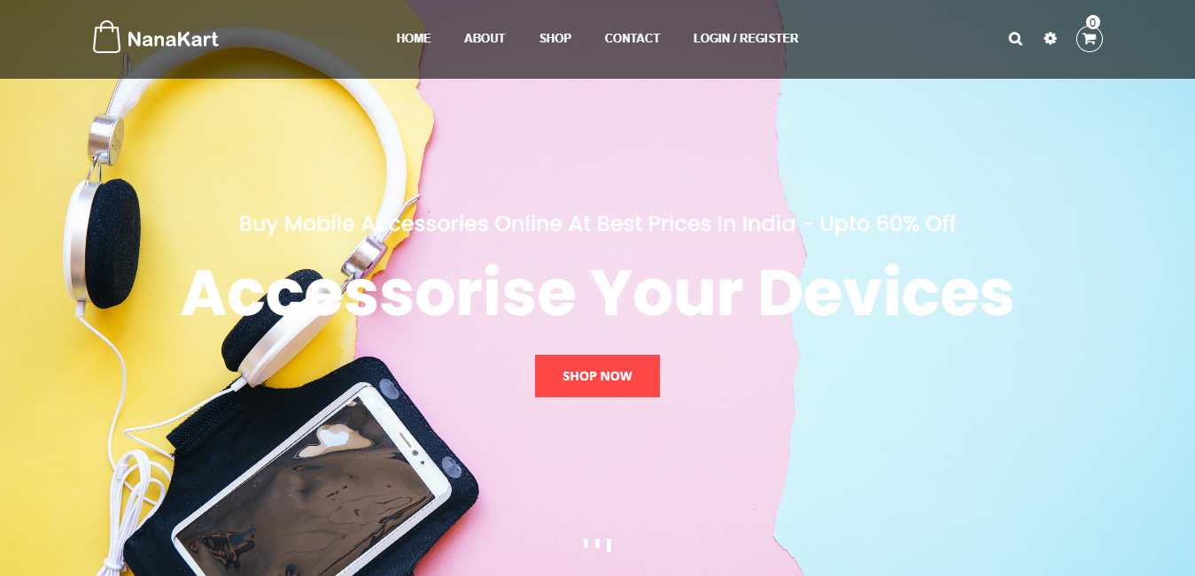  Mobile accessories Ecommerce store
