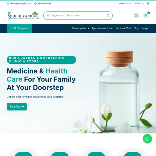 Homeopathic Ecommerce Website
