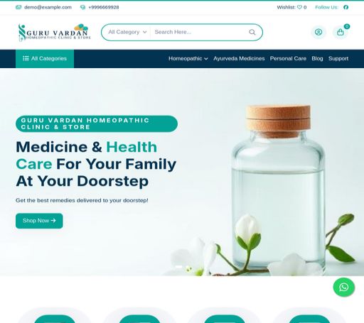 Homeopathic Ecommerce Website